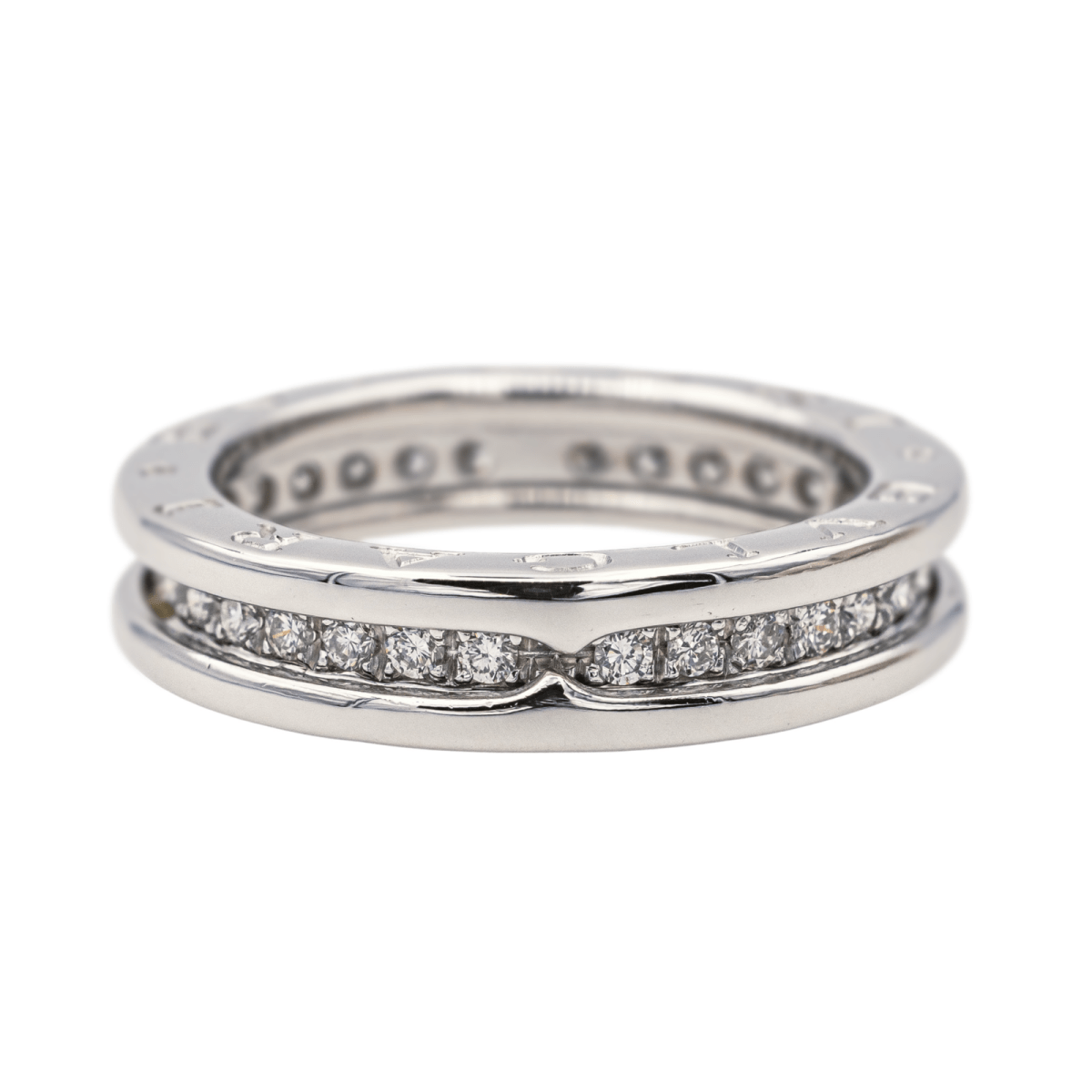 Bague BULGARI "B.Zero 1" en or blanc et diamants - Castafiore