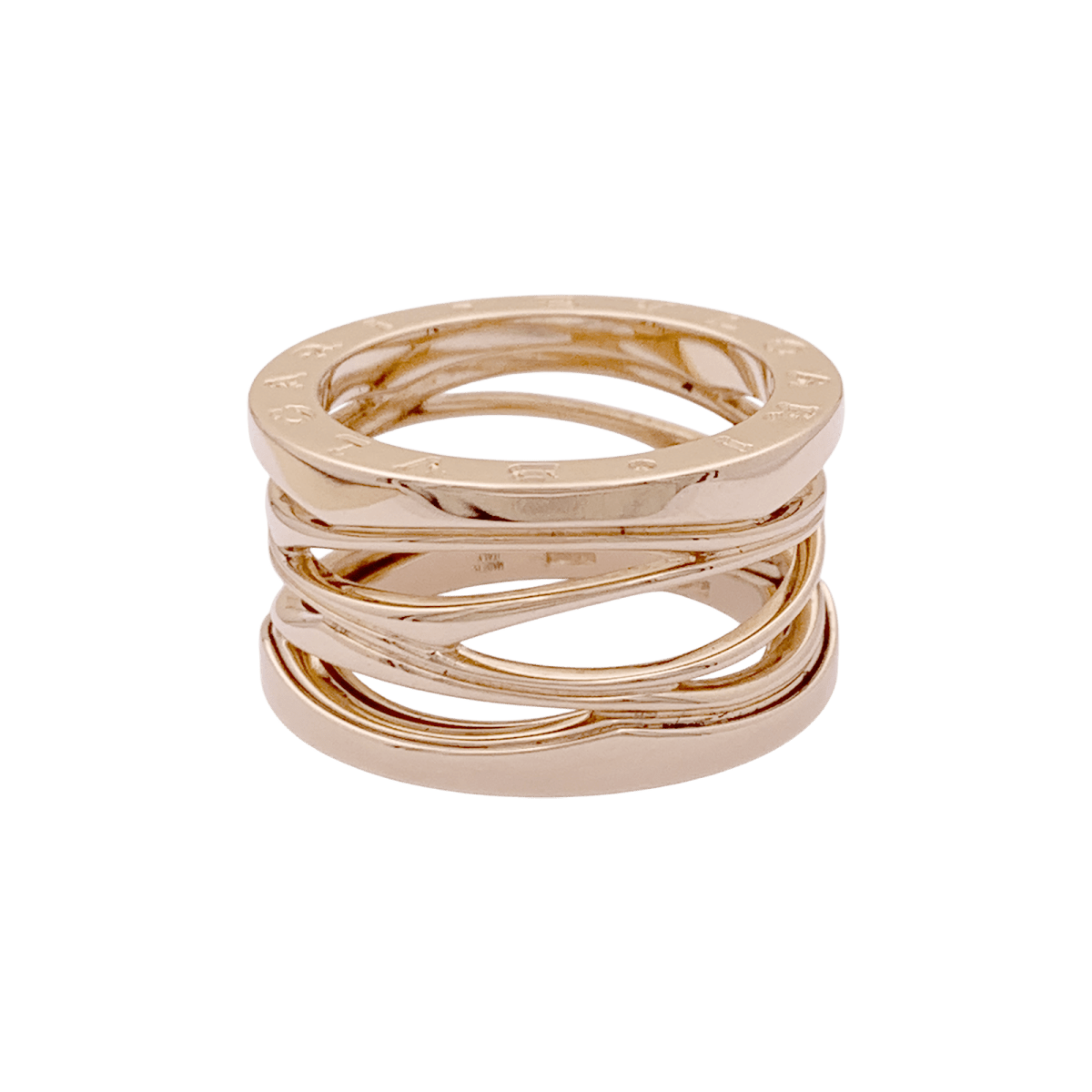 Bague Bulgari “B.Zero1 Zaha Hadid" en or rose. - Castafiore