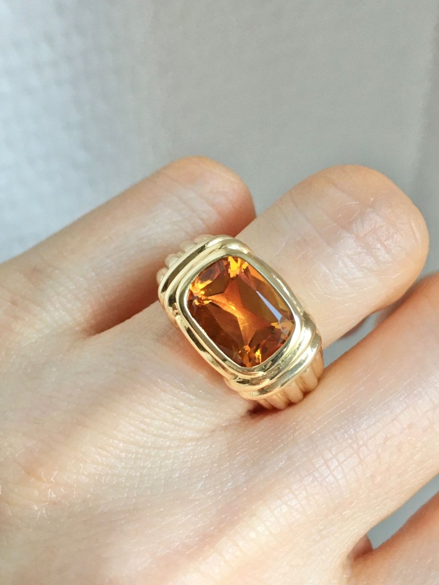 Bague BULGARI en or jaune et citrine - Castafiore