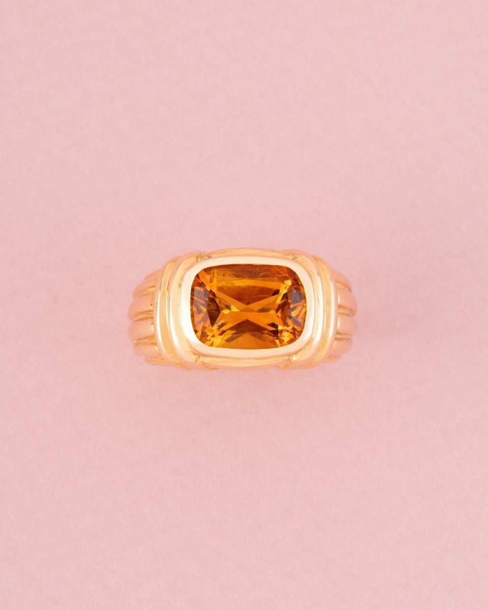 Bague BULGARI en or jaune et citrine - Castafiore