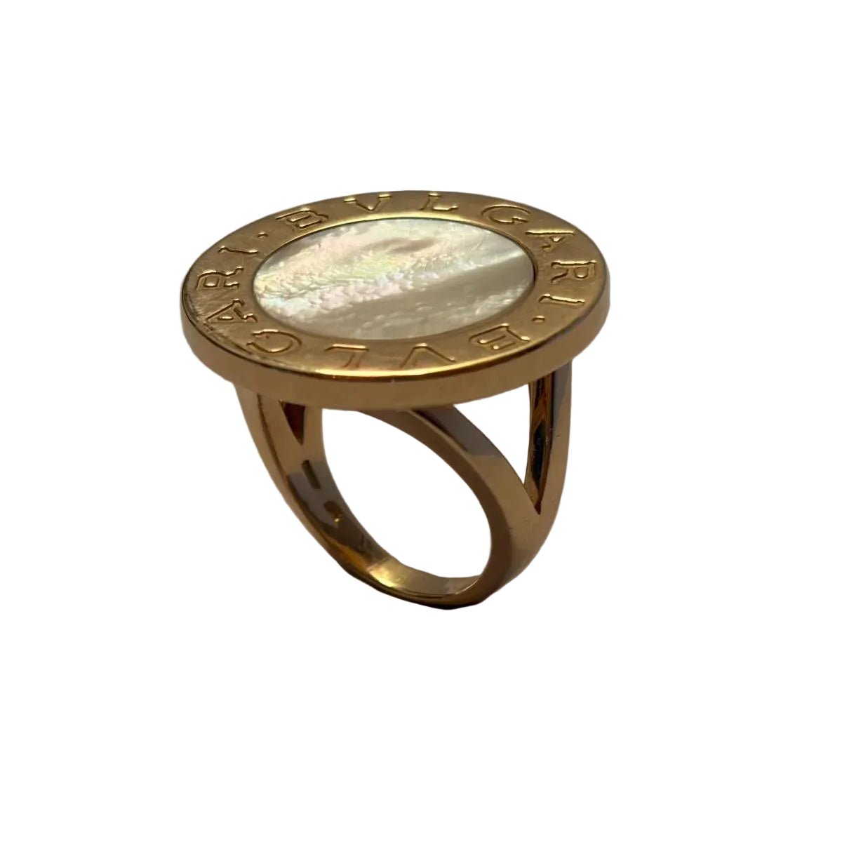 Bague BULGARI en or jaune et nacre - Castafiore
