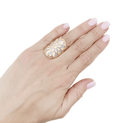 Bague BULGARI "Intarsio" en or rose, nacre et diamants - Castafiore