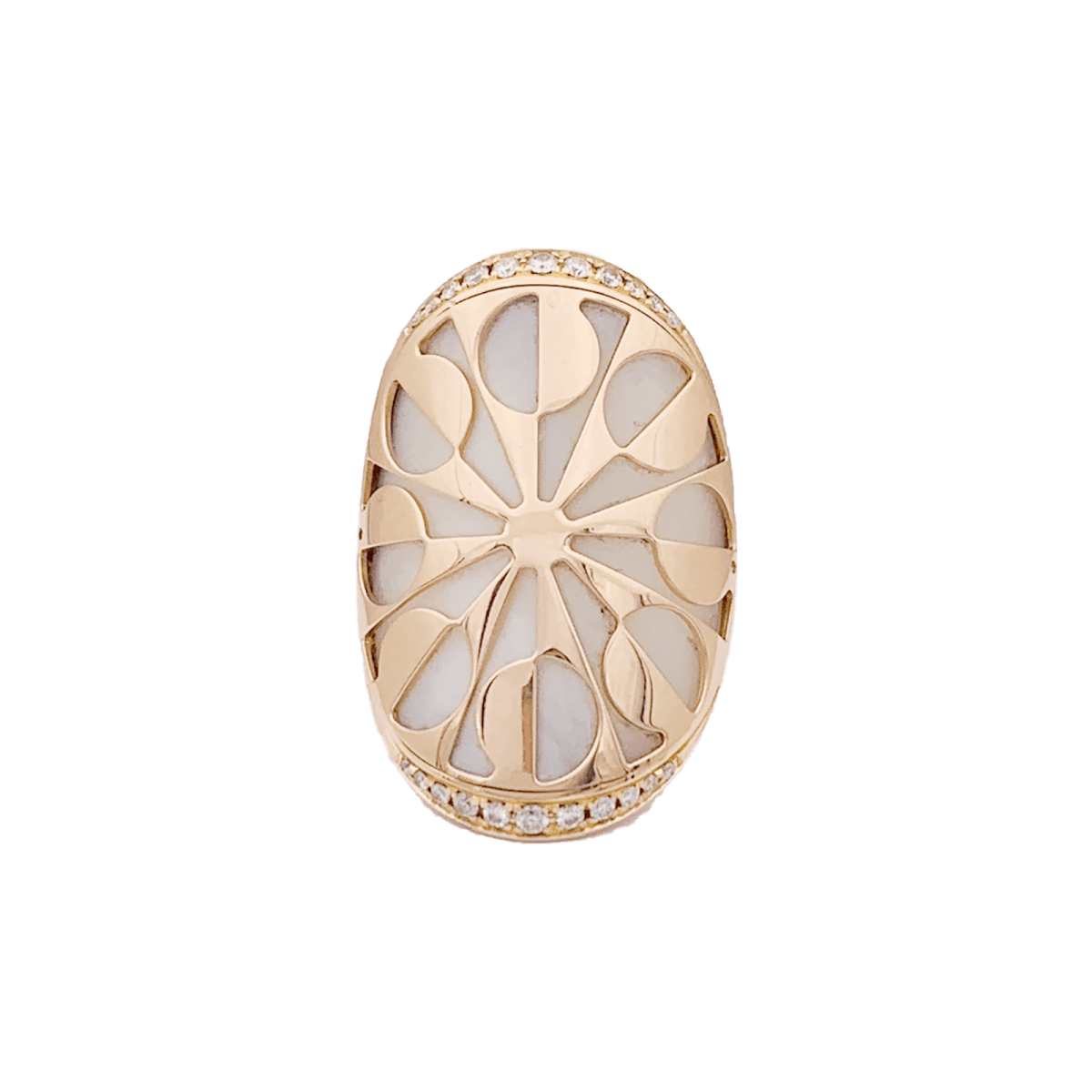 Bague BULGARI "Intarsio" en or rose, nacre et diamants - Castafiore