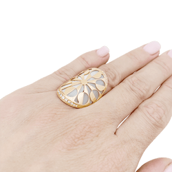 Bague BULGARI "Intarsio" en or rose, nacre et diamants - Castafiore