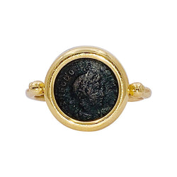Bague BULGARI "Monete" en or jaune et pièce antique - Castafiore