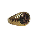 Bague BULGARI Monete en or jaune et pièce antique en bronze (Taille 50) - Castafiore