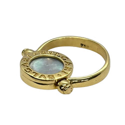 Bague BULGARI Réversible en or jaune nacre et onyx - Castafiore