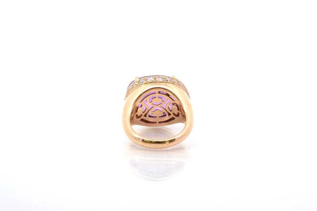 Bague BULGARI "Sassi" améthyste et diamants - Castafiore