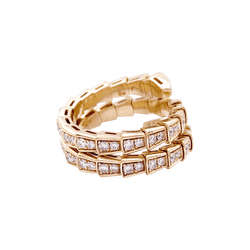 Bague BULGARI, "Serpenti Viper", or rose, diamants. - Castafiore