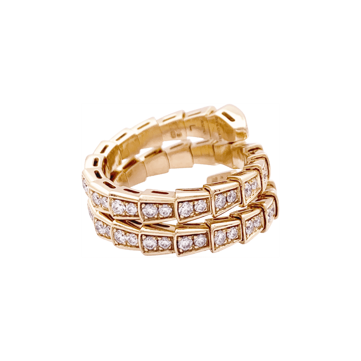 Bague BULGARI, "Serpenti Viper", or rose, diamants. - Castafiore