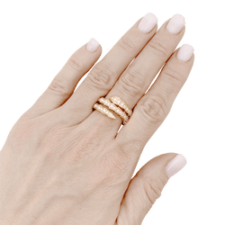 Bague BULGARI, "Serpenti Viper", or rose, diamants. - Castafiore