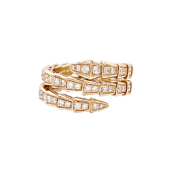 Bague BULGARI, "Serpenti Viper", or rose, diamants. - Castafiore