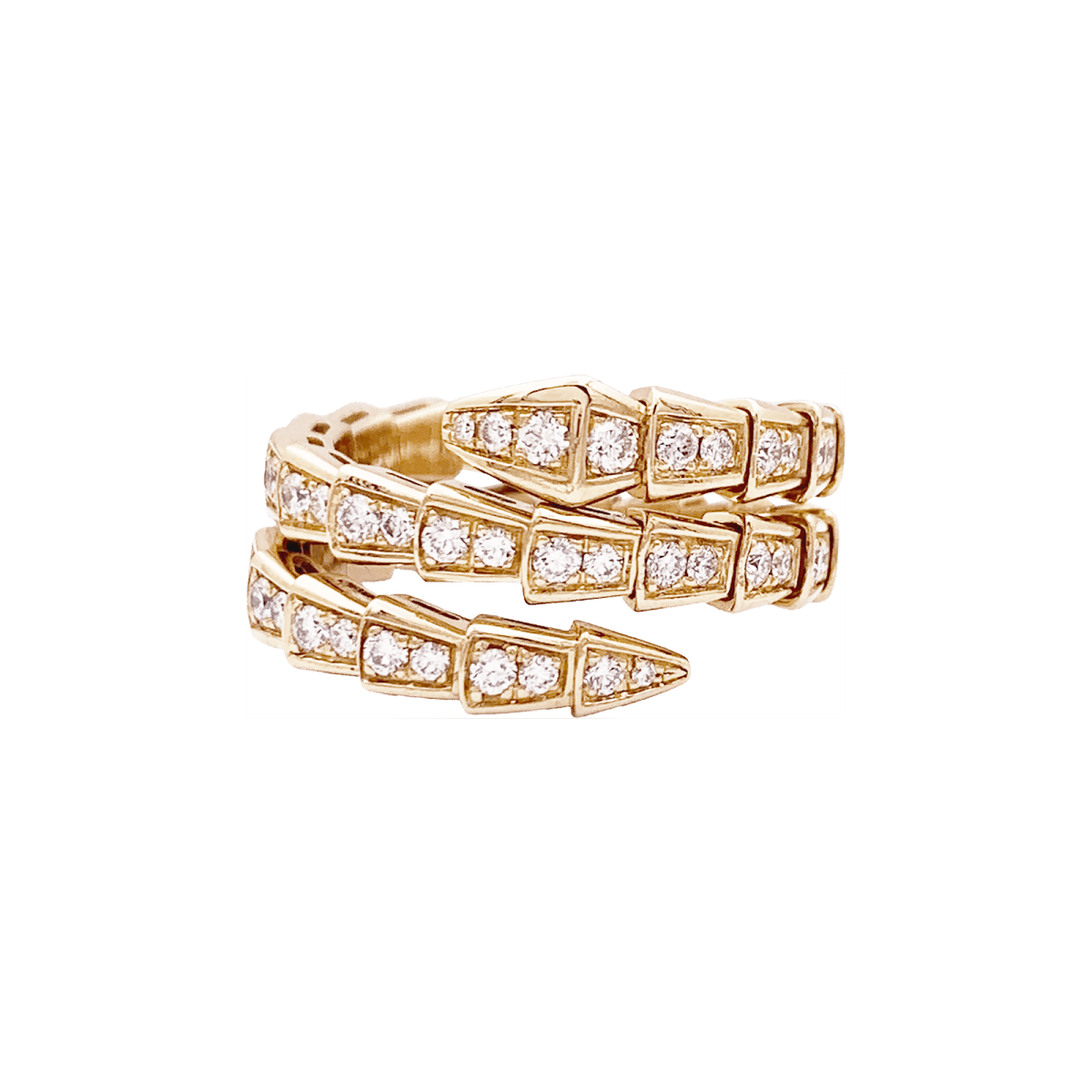 Bague BULGARI, "Serpenti Viper", or rose, diamants. - Castafiore