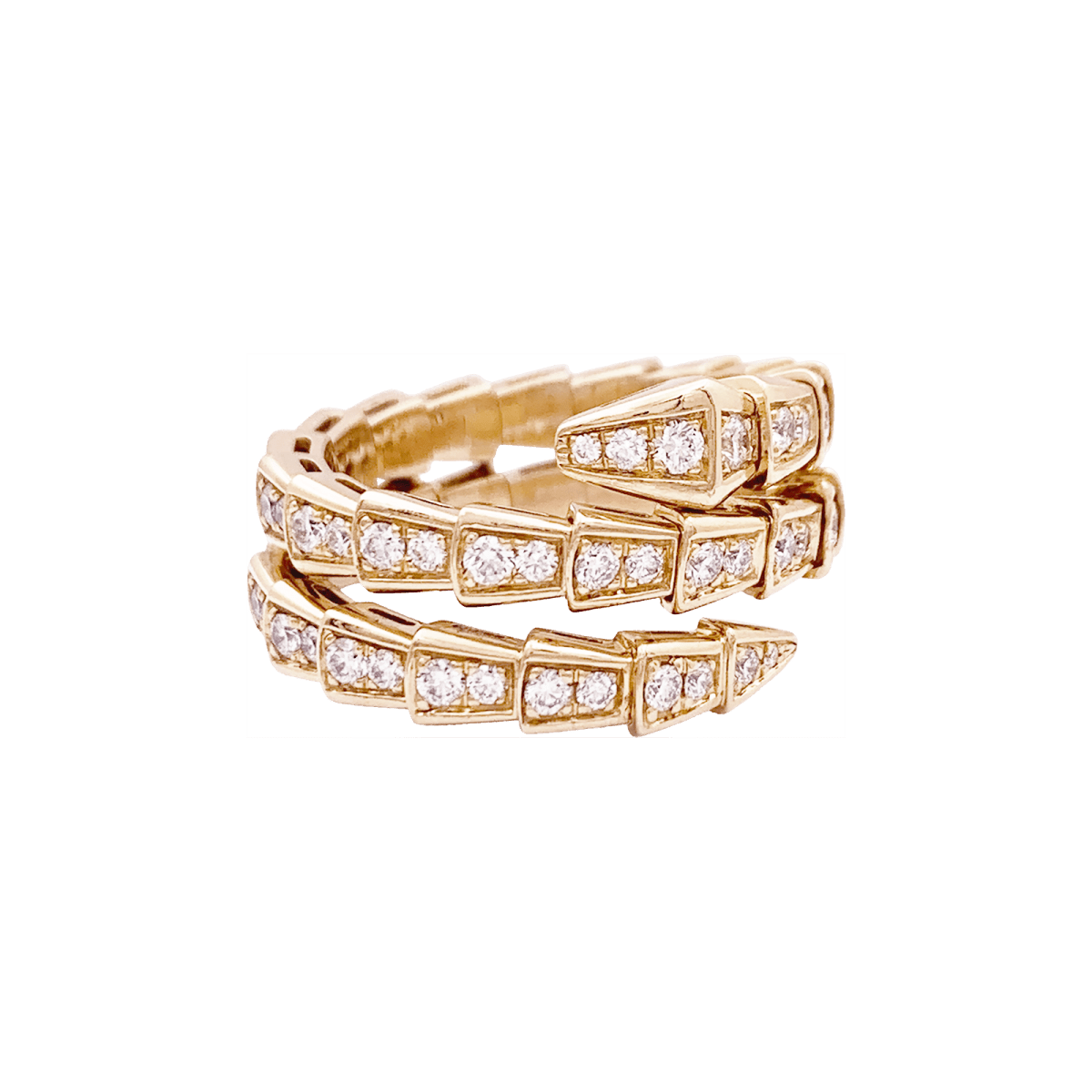 Bague BULGARI, "Serpenti Viper", or rose, diamants. - Castafiore