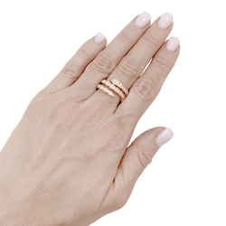 Bague BULGARI, "Serpenti Viper", or rose, diamants. - Castafiore