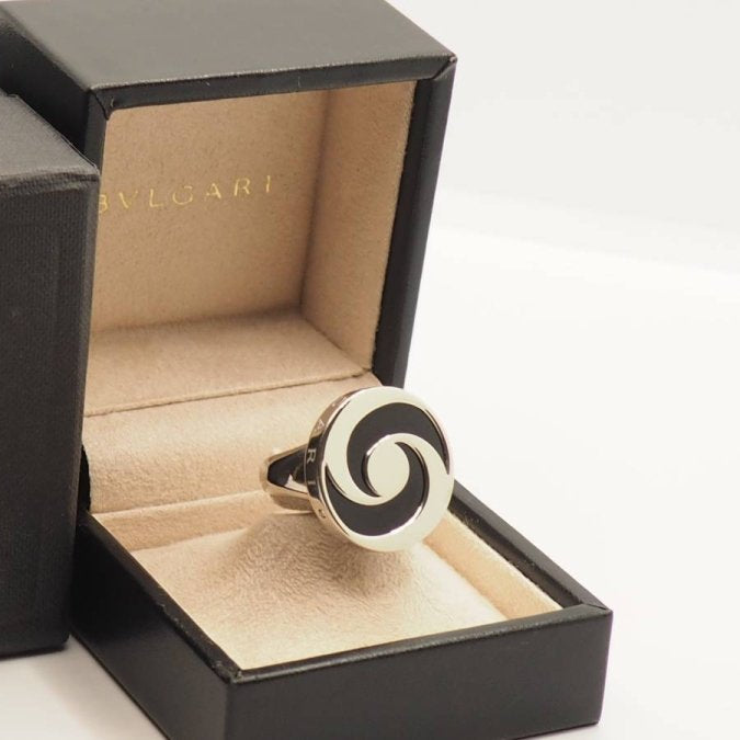 Bague Bulgari Yin Yang en or blanc et onyx - Castafiore