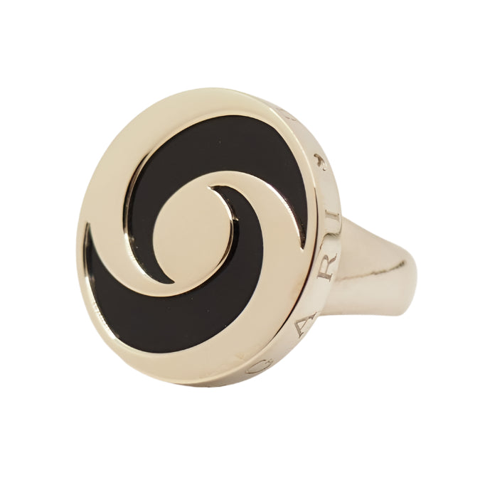 Bague Bulgari Yin Yang en or blanc et onyx - Castafiore