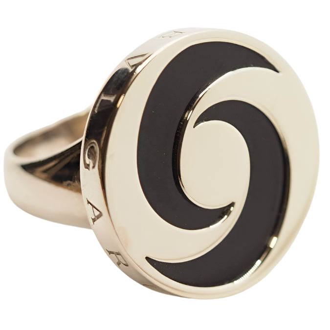 Bague Bulgari Yin Yang en or blanc et onyx - Castafiore