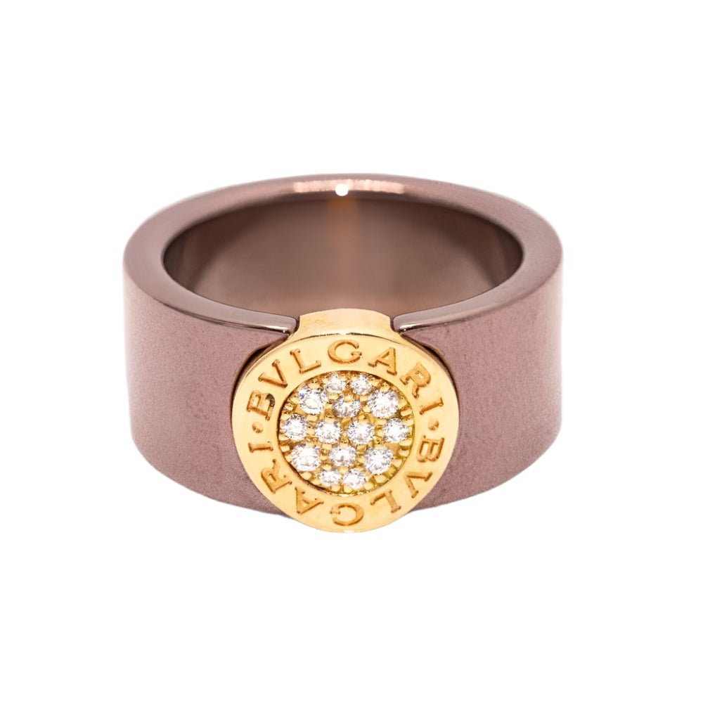 Bague BVLGARI BVLG en or rose et diamants - Castafiore