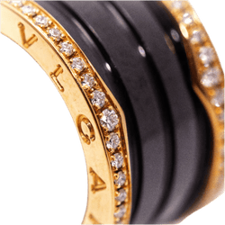 Bague BVLGARI "B.Zero1" en or rose, céramique et diamants - Castafiore
