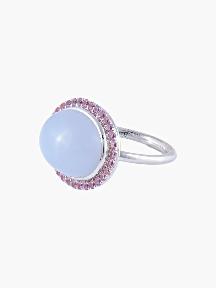 Bague Calcédoine Saphirs roses - Castafiore