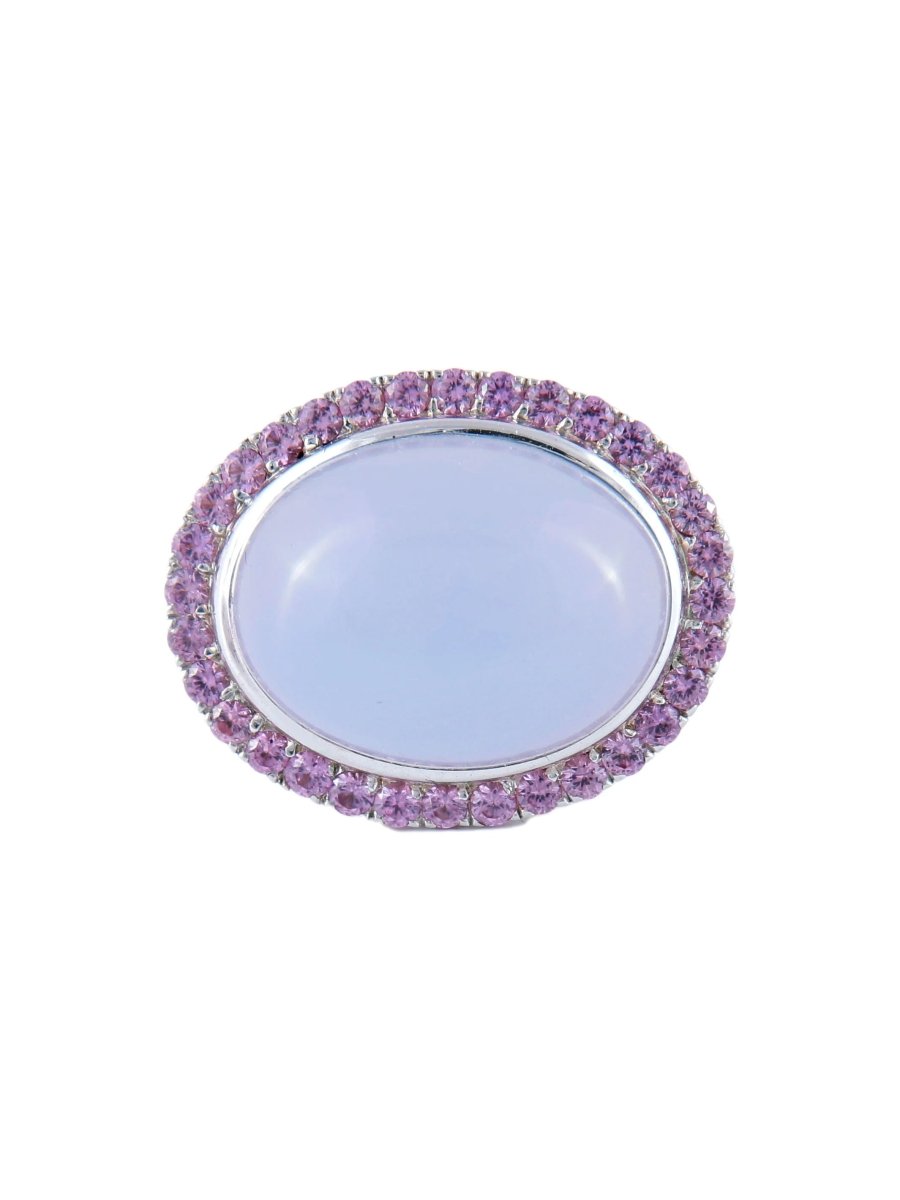 Bague Calcédoine Saphirs roses - Castafiore