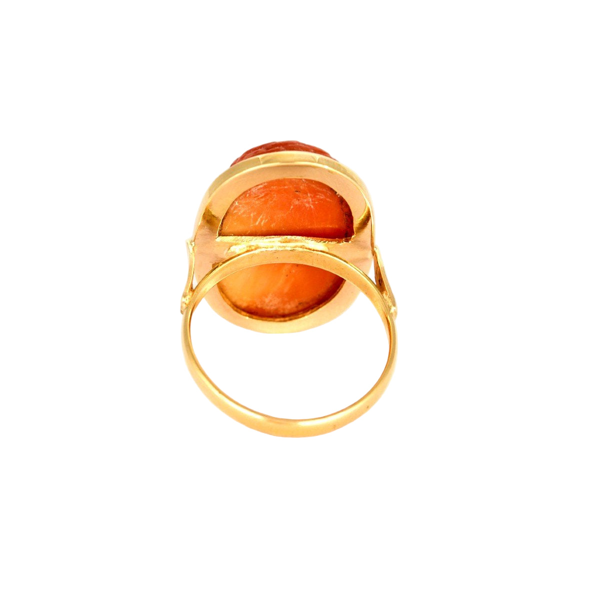 Bague Camée en or jaune et corail - Castafiore