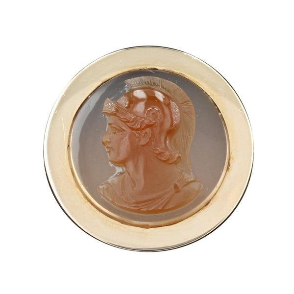 Camée Ancien En Agate De Belle Taille - Bijou Vintage Et Unique