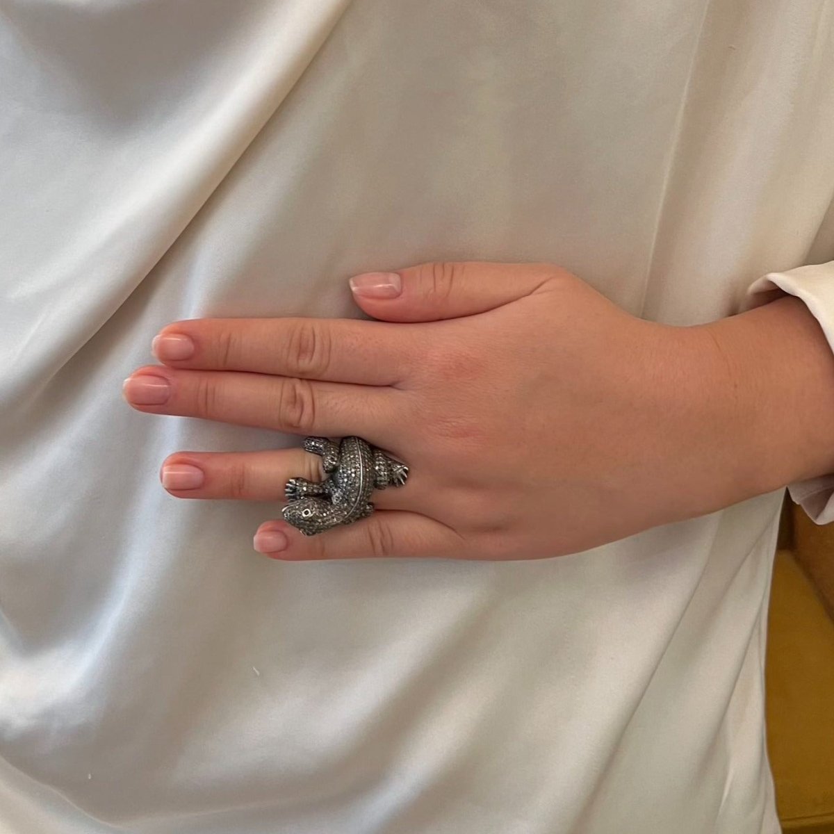 Bague caméléon or et argent diamants - Castafiore