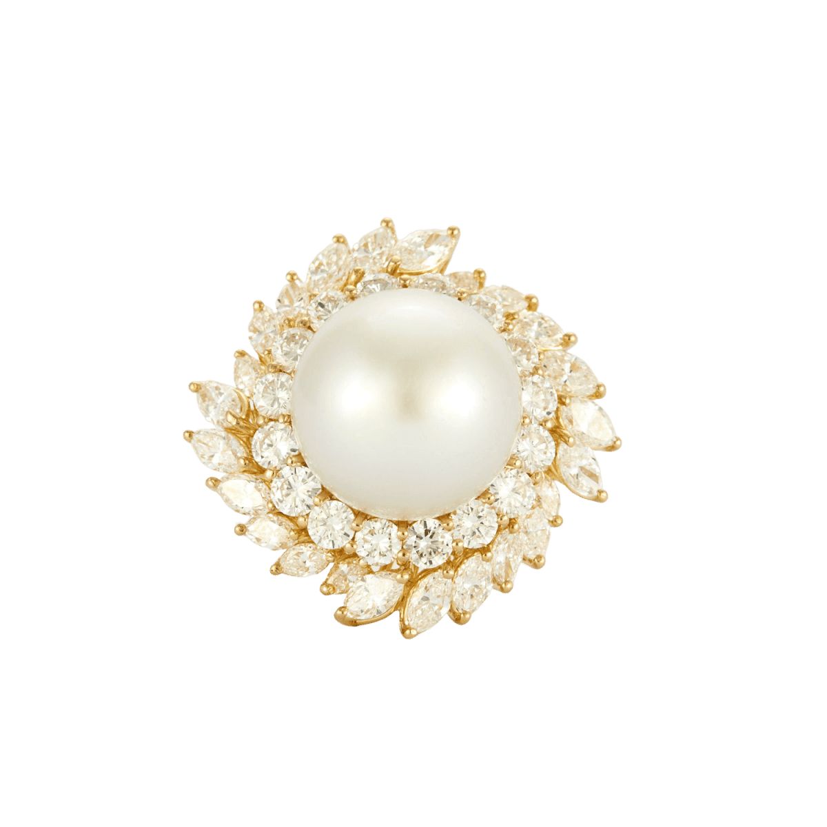 Bague CARL BUCHERER Cocktail en or jaune perle des Mers du Sud et diamants - Castafiore