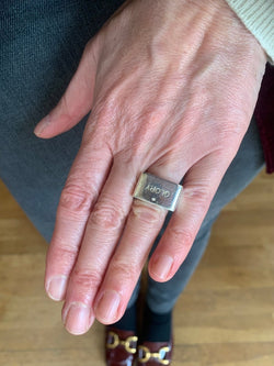 Bague Carrée Attribuée à Dinh Van Argent 925 Millièmes - Castafiore