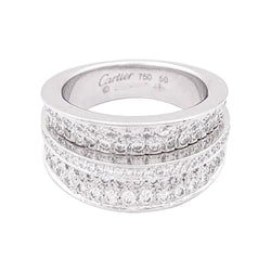 Bague CARTIER "Barrette" en or blanc et diamants - Castafiore