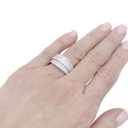Bague CARTIER "Barrette" en or blanc et diamants - Castafiore