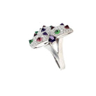 Bague CARTIER "Caresse d'Orchidées" en or blanc, améthyste, tourmaline, tsavorite et diamant - Castafiore