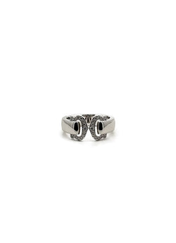 Bague CARTIER "Double C" en or blanc et diamants - Castafiore