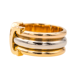Bague CARTIER, " Double C" en or jaune, blanc et rose - Castafiore