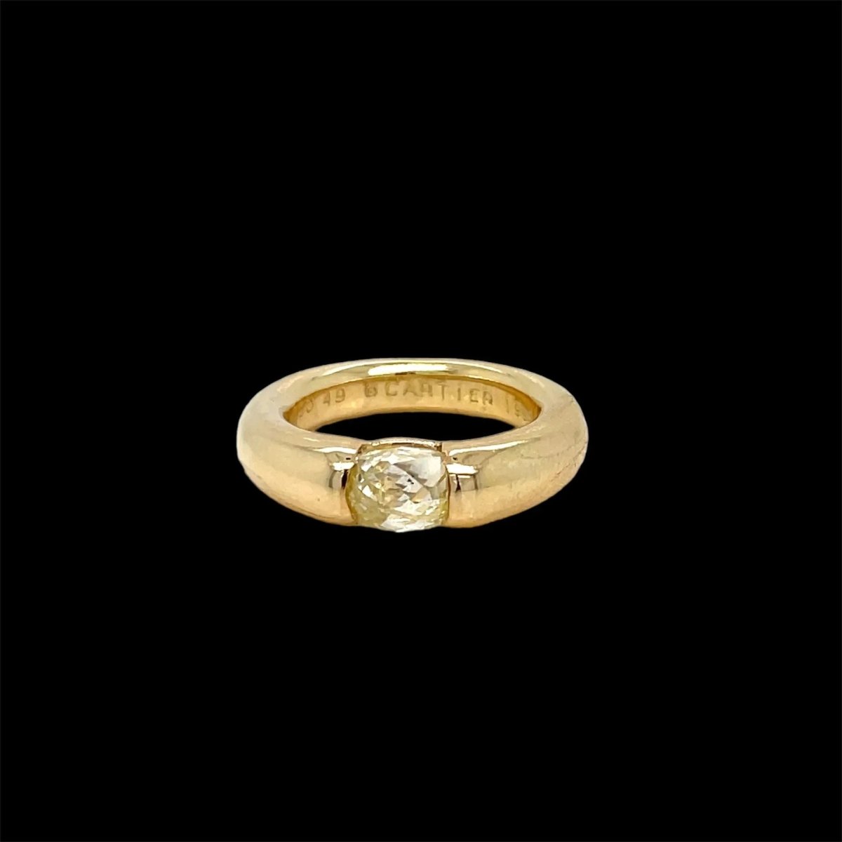 Bague Cartier Ellipse en or jaune avec diamants - Castafiore