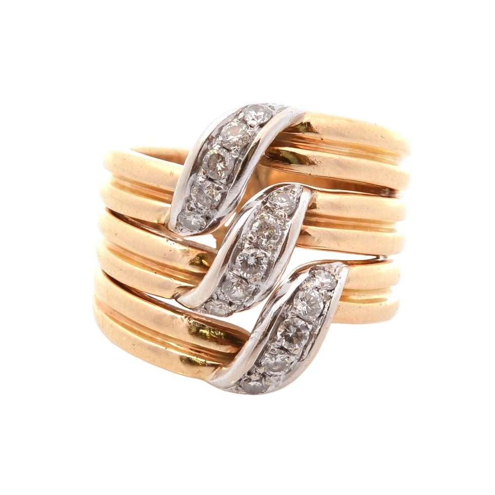 Bague CARTIER en or jaune, platine, et diamants - Castafiore