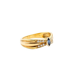 Bague CARTIER en or jaune, saphir et diamants - Castafiore