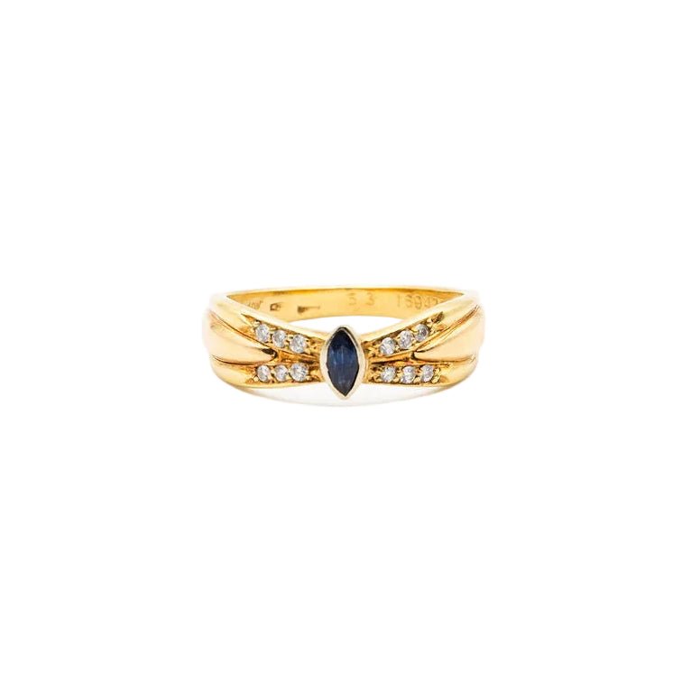 Bague CARTIER en or jaune, saphir et diamants - Castafiore