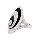 Bague CARTIER "Hypnose" en or blanc, diamant et céramique noire - Castafiore