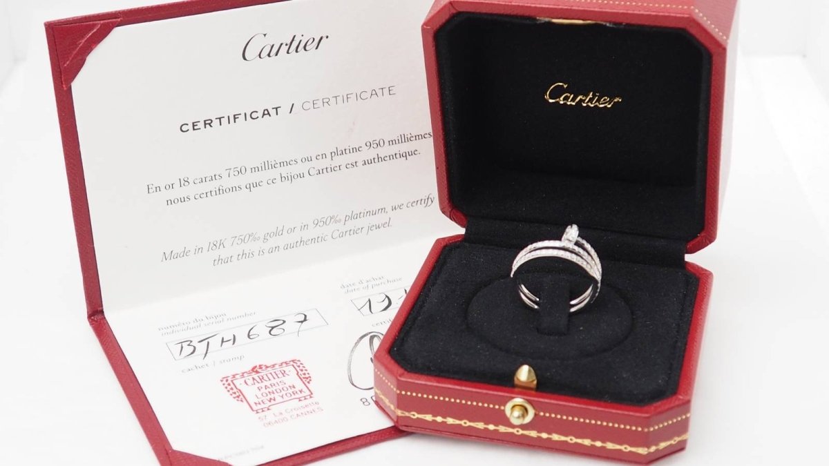 Bague Cartier Juste un Clou en or blanc et diamants - Castafiore
