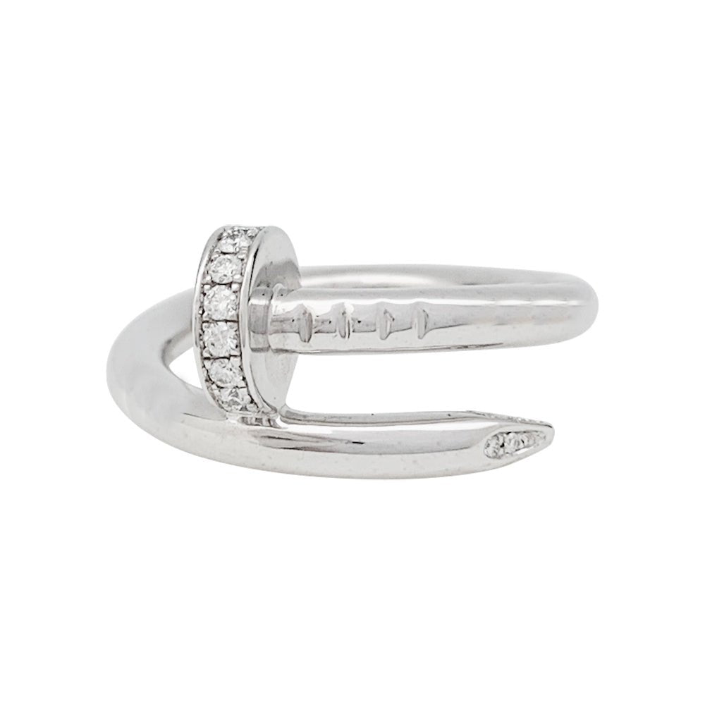 Bague Cartier "Juste un Clou" en or blanc et diamants - Castafiore