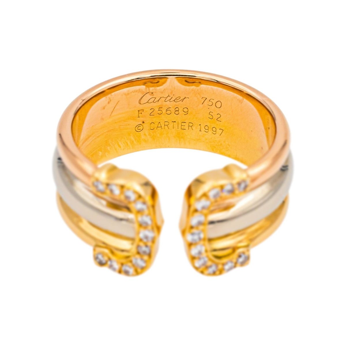 Bague CARTIER "Large" en or jaune, blanc, or rose et diamants - Castafiore