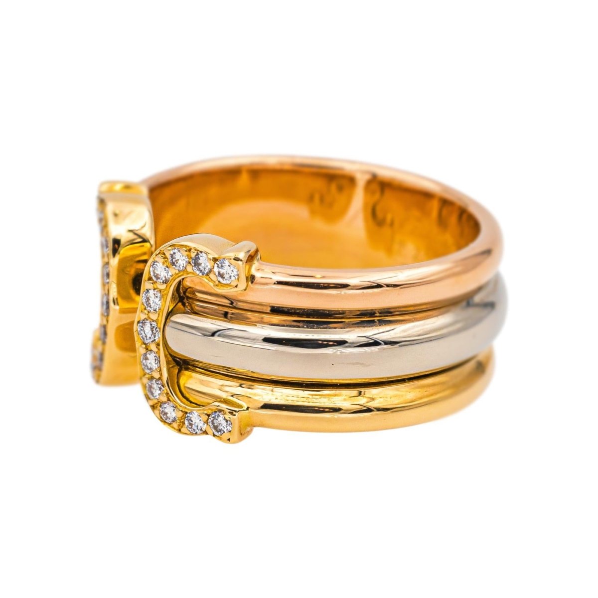 Bague CARTIER "Large" en or jaune, blanc, or rose et diamants - Castafiore