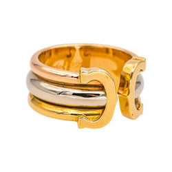 Bague CARTIER "Large" en or jaune, or blanc et or rose - Castafiore