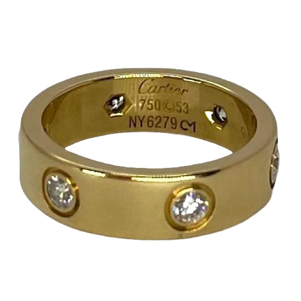 Bague CARTIER Love grand modèle en or jaune et diamants - Castafiore