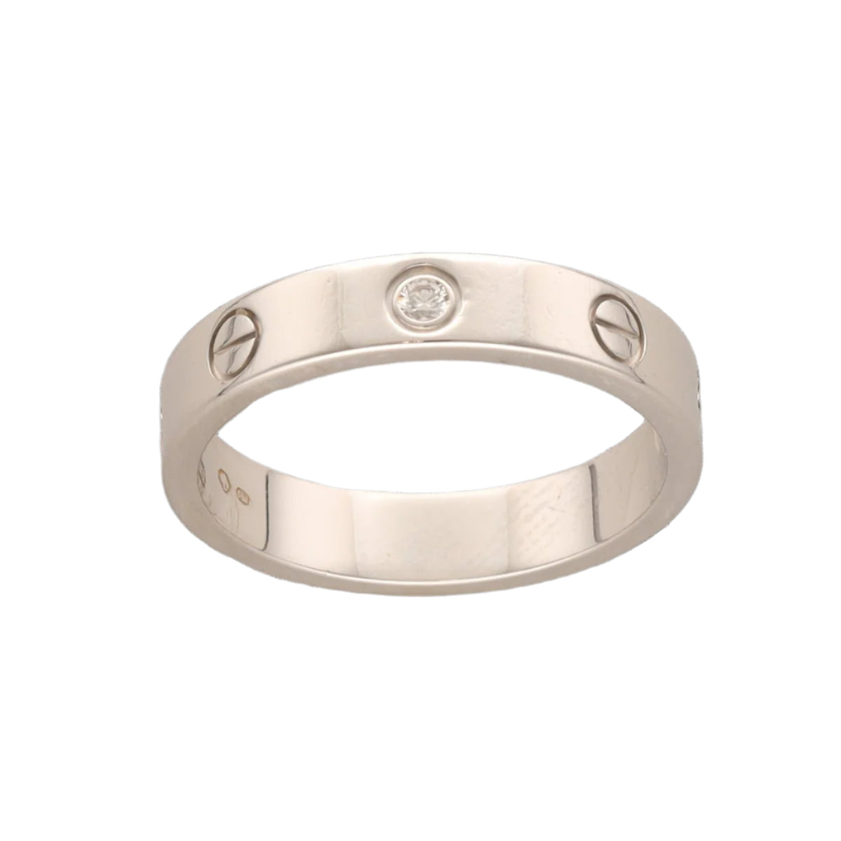 Bague Cartier "Love" Or gris 18K avec 1 Diamant. Taille 55 de 2014. - Castafiore