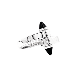 Bague CARTIER "Menottes" en or blanc et onyx - Castafiore