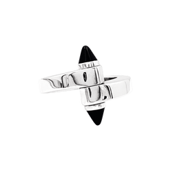 Bague CARTIER "Menottes" en or blanc et onyx - Castafiore